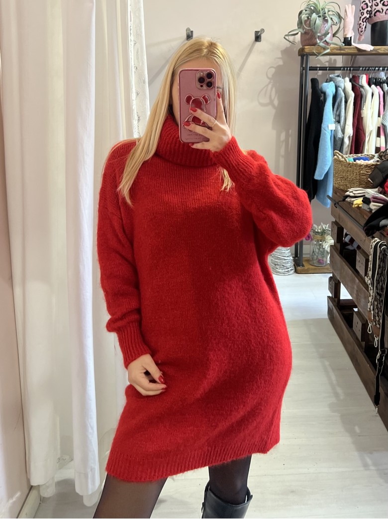 Vestito maxi pull rosso