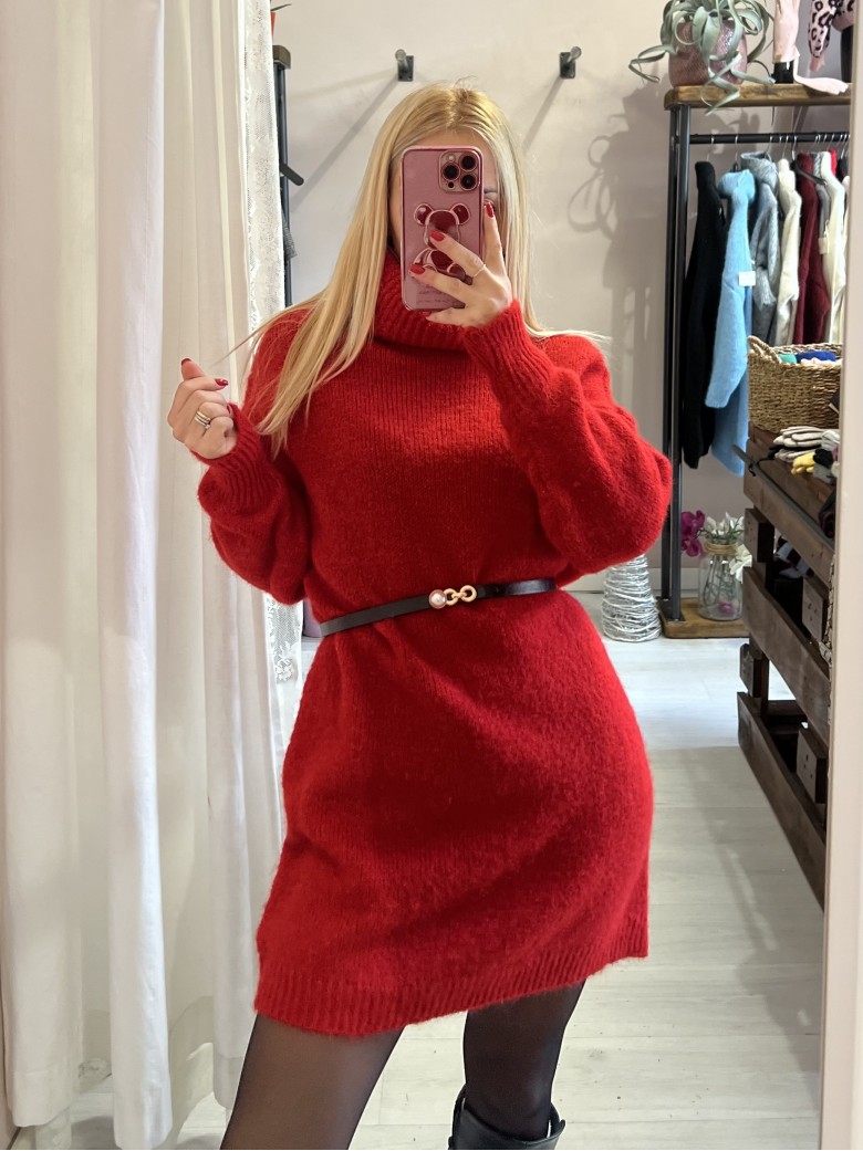 Vestito maxi pull rosso