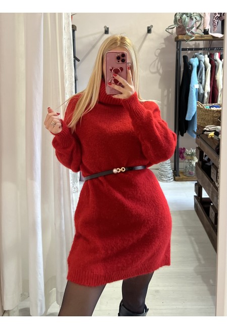 Vestito maxi pull rosso