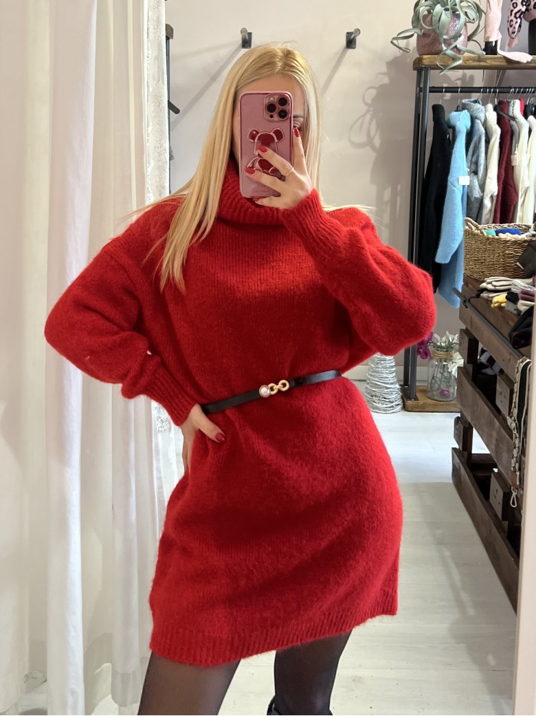 Vestito maxi pull rosso