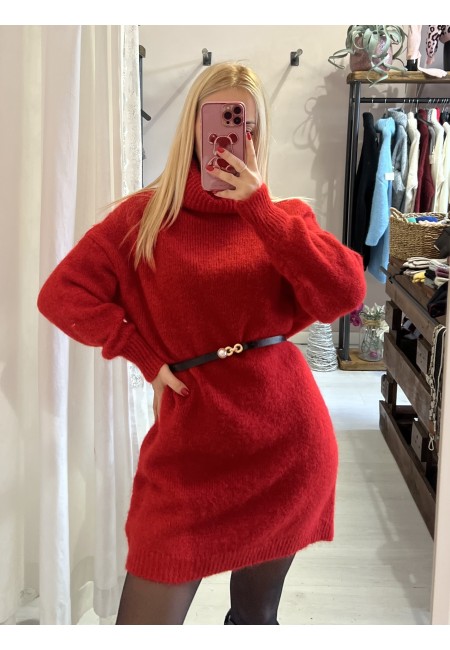 Vestito maxi pull rosso