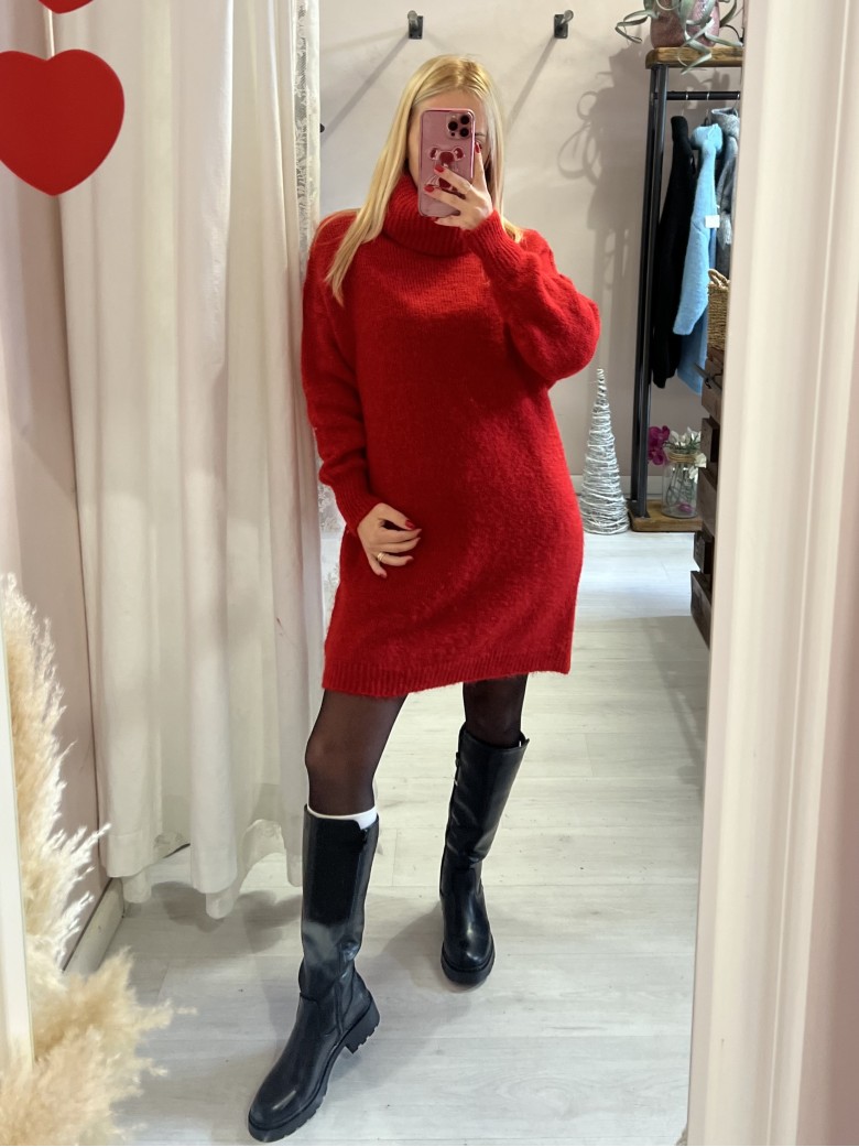 Vestito maxi pull rosso