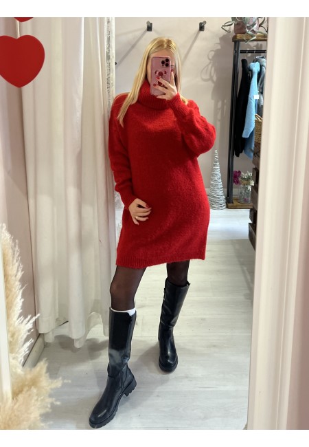 Vestito maxi pull rosso