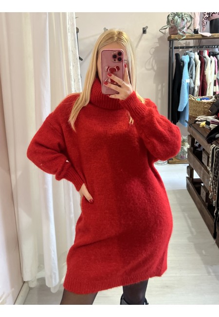 Vestito maxi pull rosso
