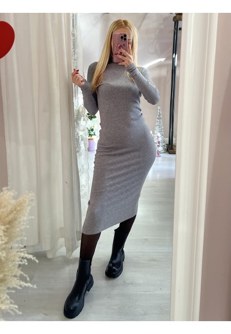 Vestito longuette dolcevita GRIGIO