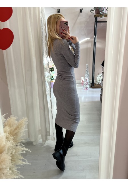 Vestito longuette dolcevita GRIGIO