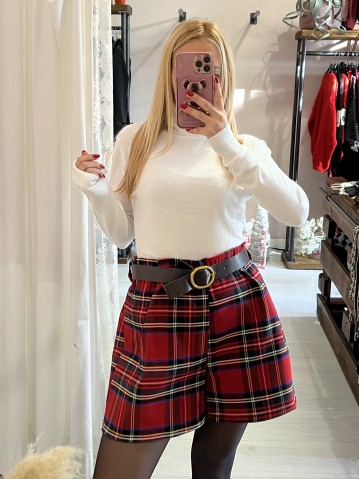 Pantaloncini tartan rossi