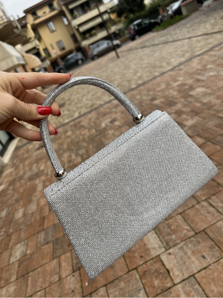 Borsetta LUREX con tracollina argento