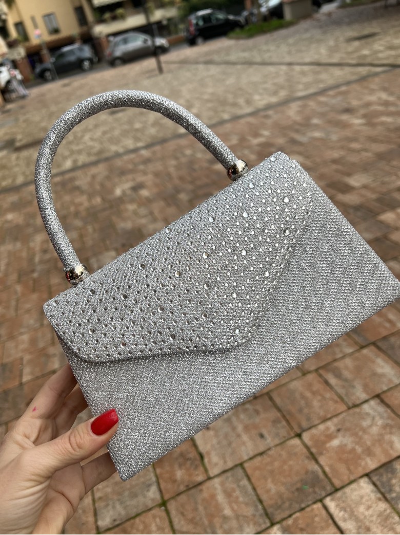 Borsetta LUREX con tracollina argento