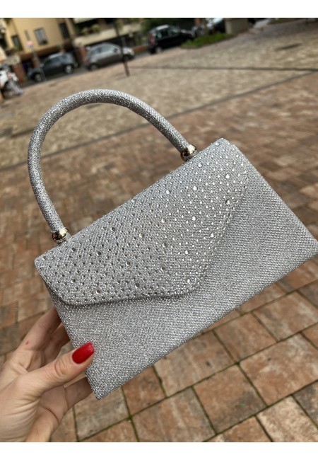 Borsetta LUREX con tracollina argento