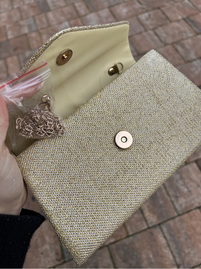 Borsetta LUREX con tracollina dorata