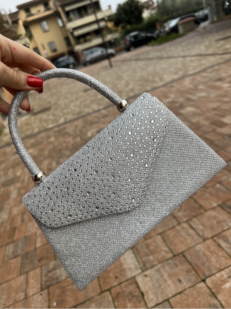Borsetta LUREX con tracollina argento