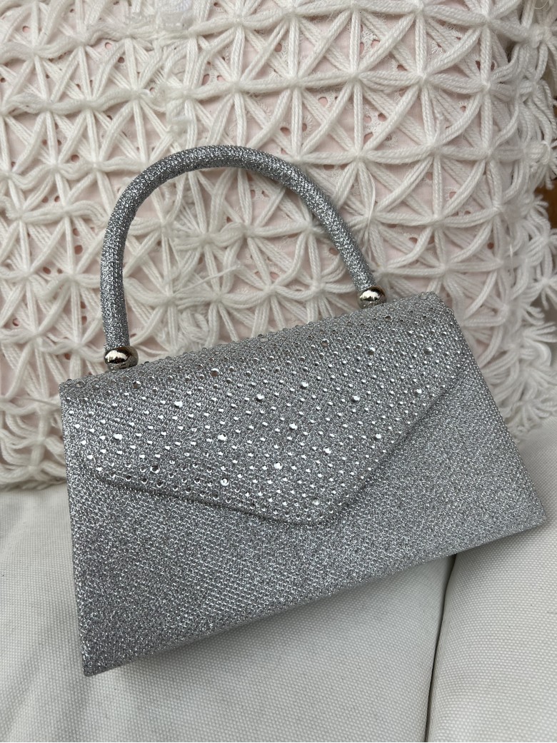 Borsetta LUREX con tracollina argento