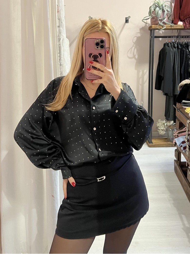 Camicia STRASS nera