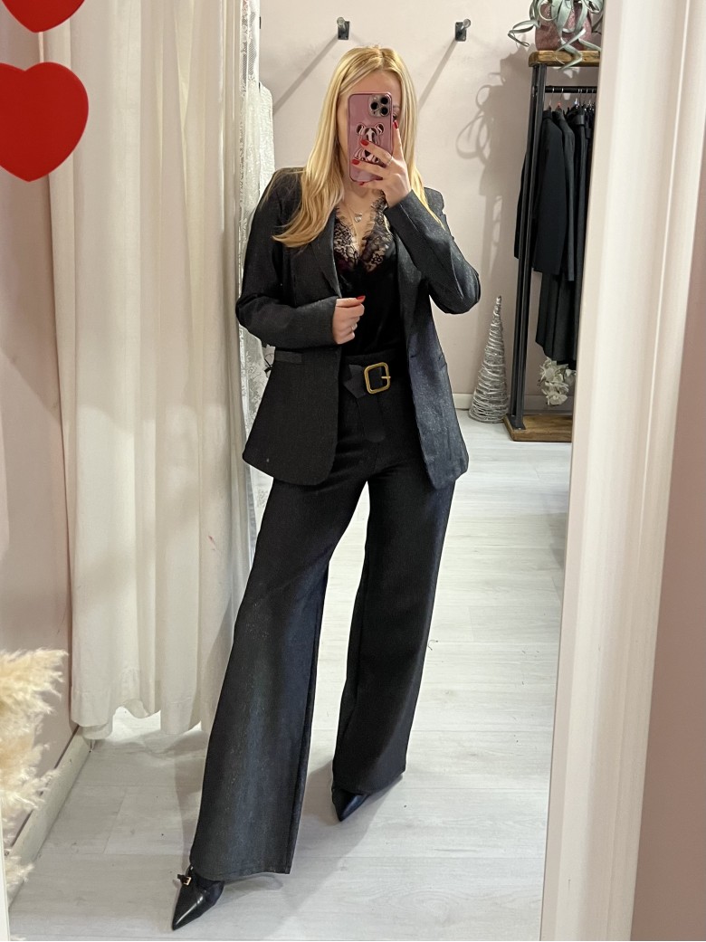 Pantaloni lurex neri