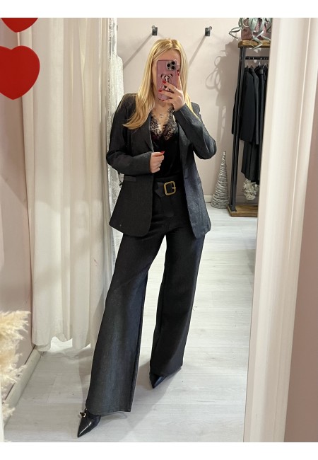 Pantaloni lurex neri