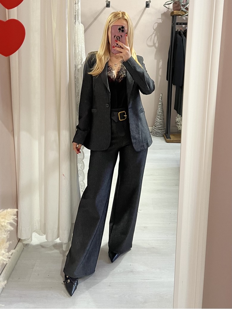 Pantaloni lurex neri