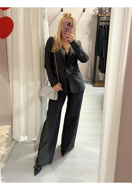 Pantaloni lurex neri