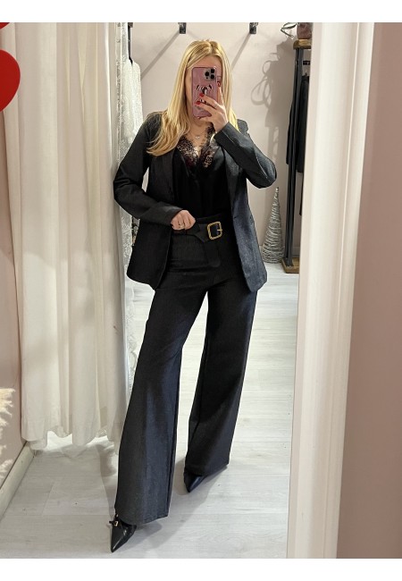 Pantaloni lurex neri
