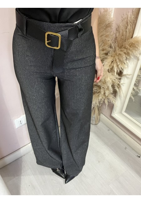 Pantaloni lurex neri