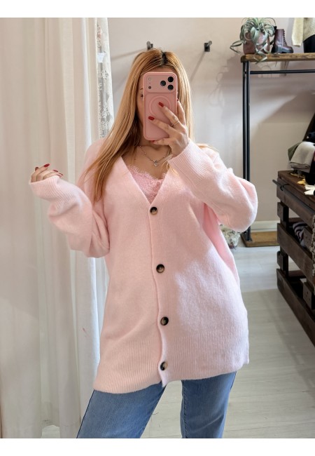 Canotta in raso con pizzo rosa