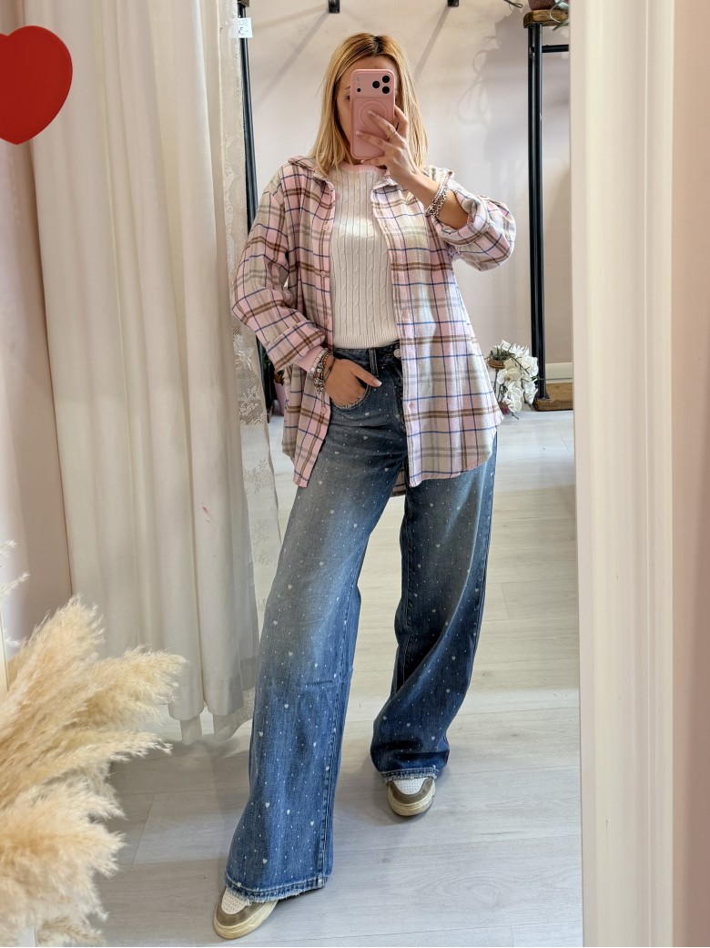 Camicia a quadri AMI rosa