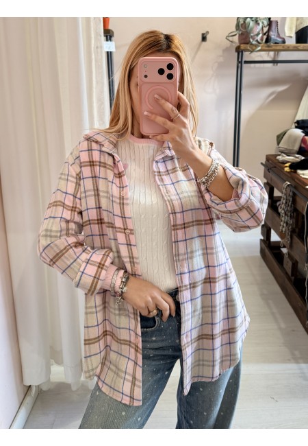 Camicia a quadri AMI rosa