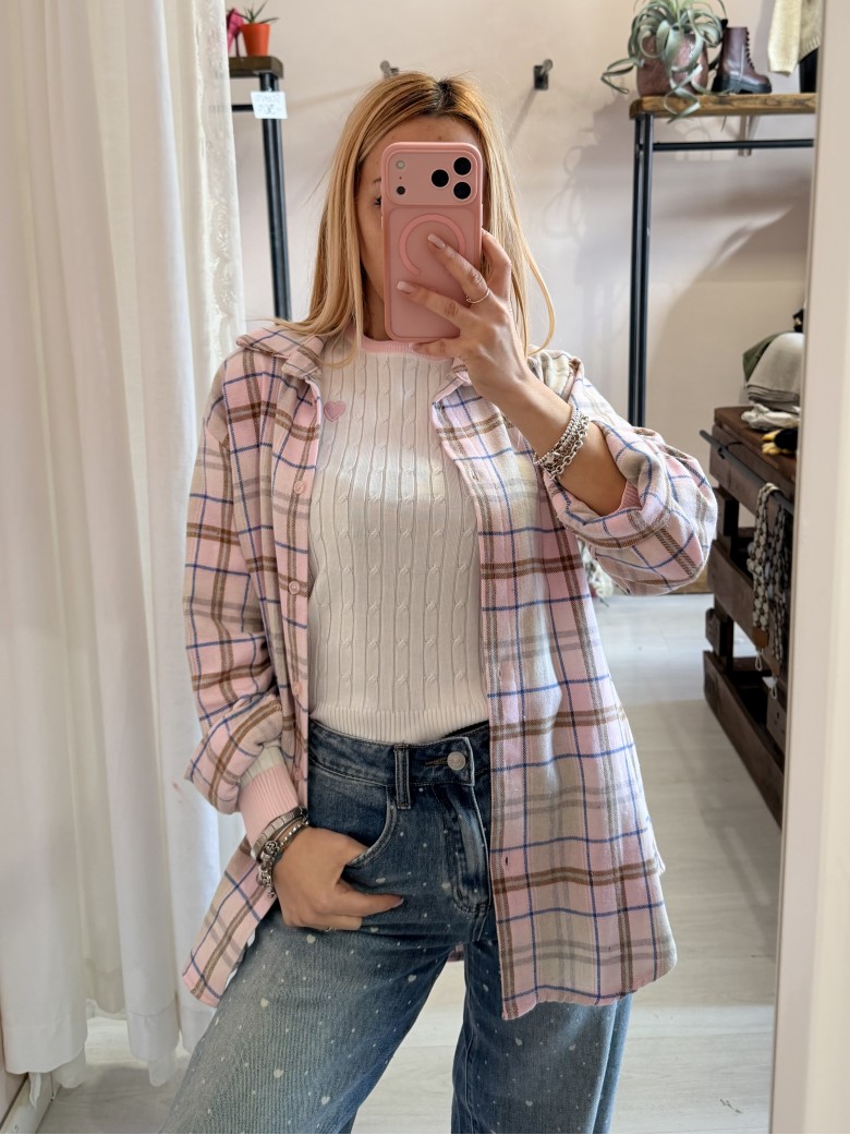 Camicia a quadri AMI rosa