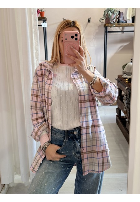 Camicia a quadri AMI rosa