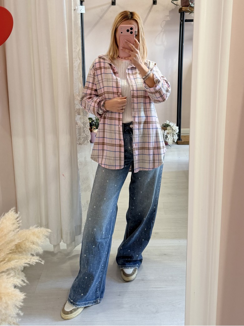 Camicia a quadri AMI rosa