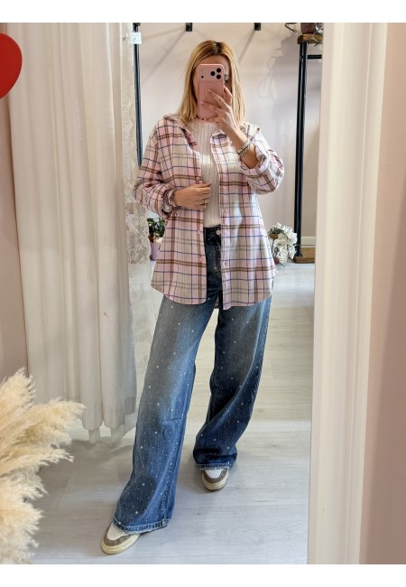 Camicia a quadri AMI rosa