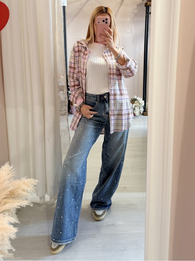 Camicia a quadri AMI rosa