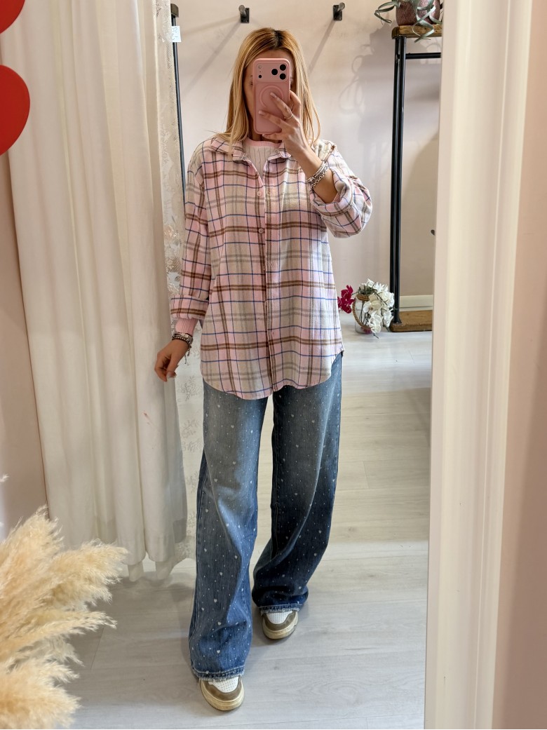 Camicia a quadri AMI rosa