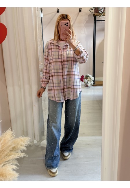 Camicia a quadri AMI rosa