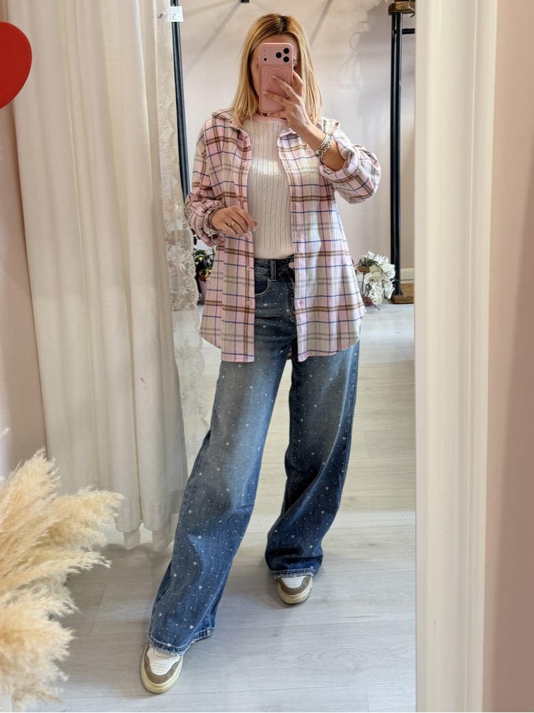 Camicia a quadri AMI rosa