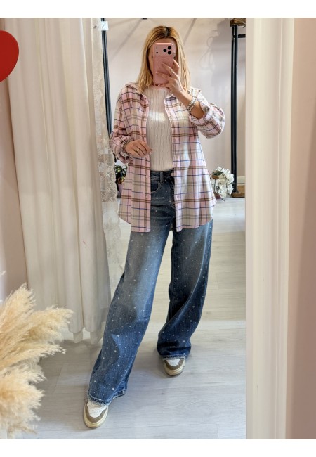 Camicia a quadri AMI rosa