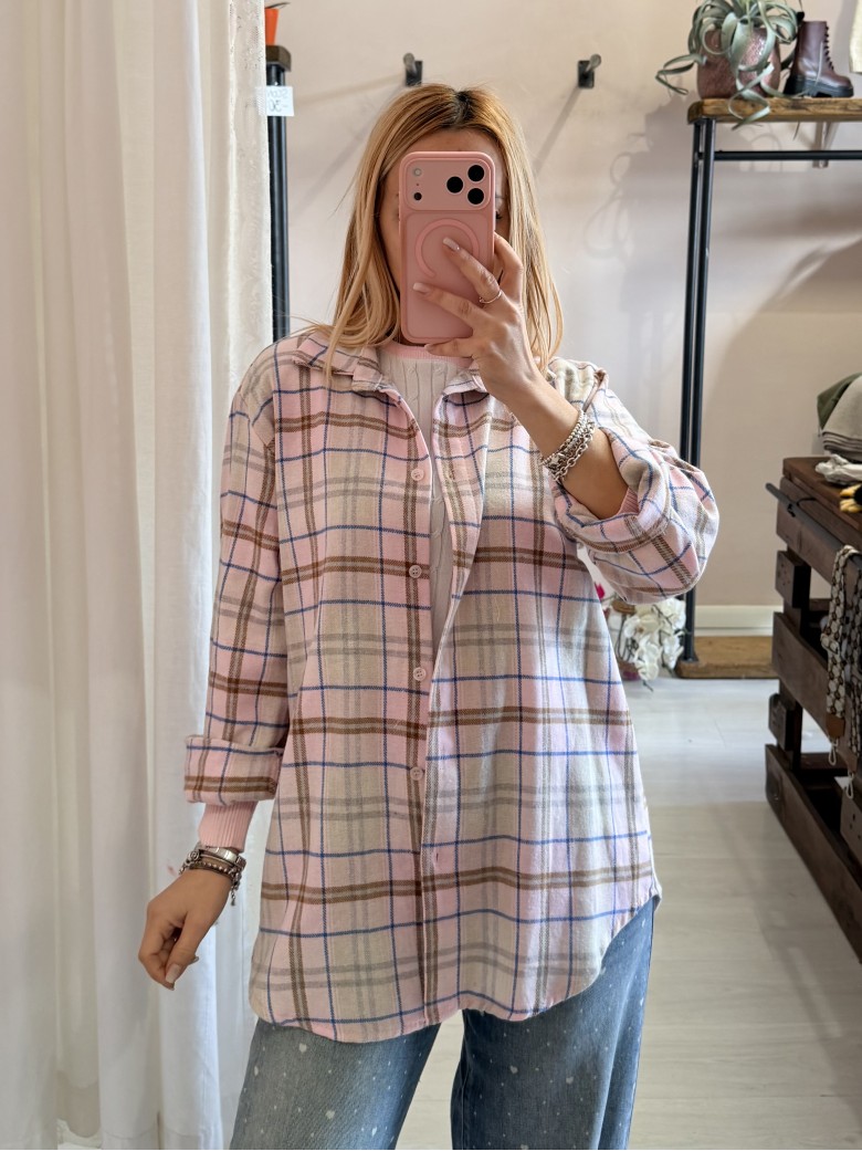 Camicia a quadri AMI rosa