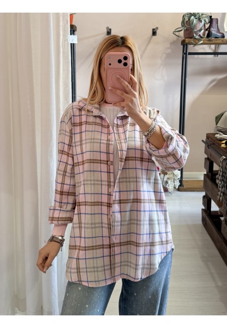 Camicia a quadri AMI rosa