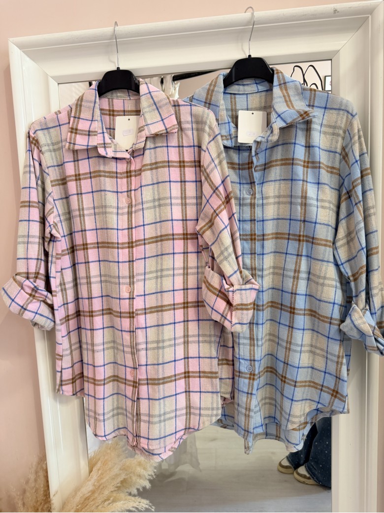 Camicia a quadri AMI rosa