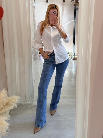 Camicia avvitata in cotone bianca 2