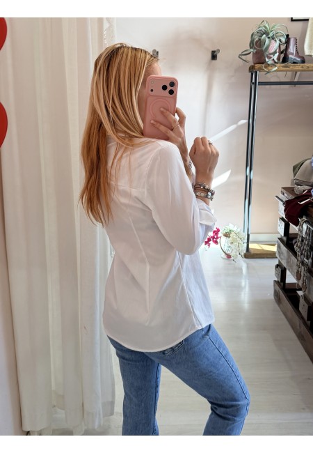 Camicia avvitata in cotone bianca