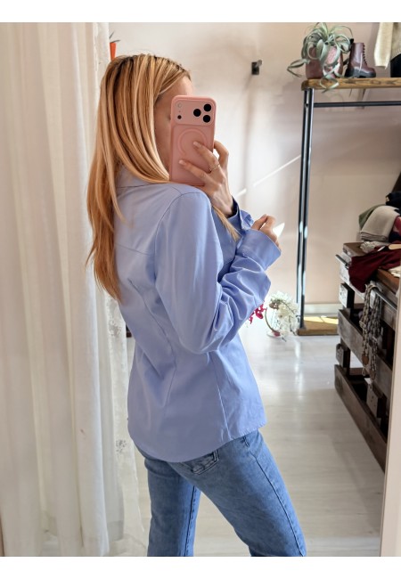Camicia avvitata in cotone celeste