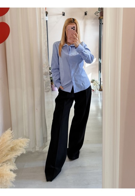 Camicia avvitata in cotone celeste