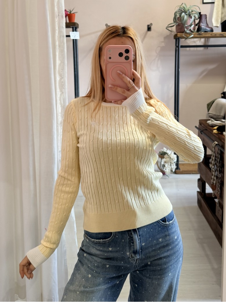 Maglioncino CUORICINO a trecce giallo