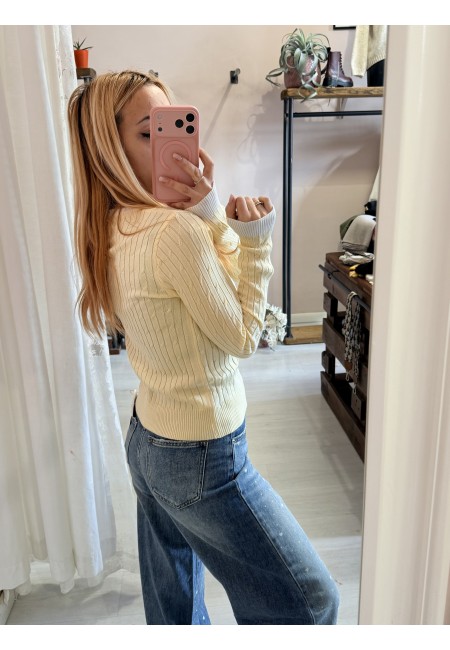 Maglioncino CUORICINO a trecce giallo