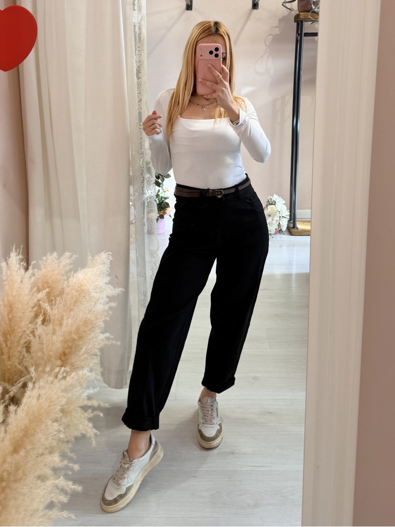 Pantaloni jeans morbidi neri