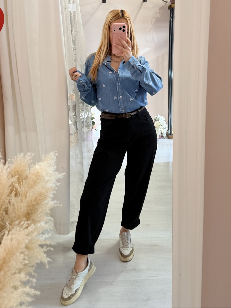 Pantaloni jeans morbidi neri