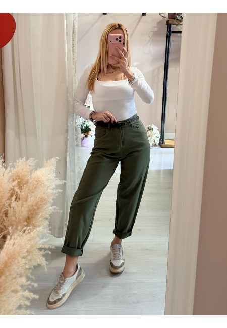 Pantaloni morbidi verdi militare