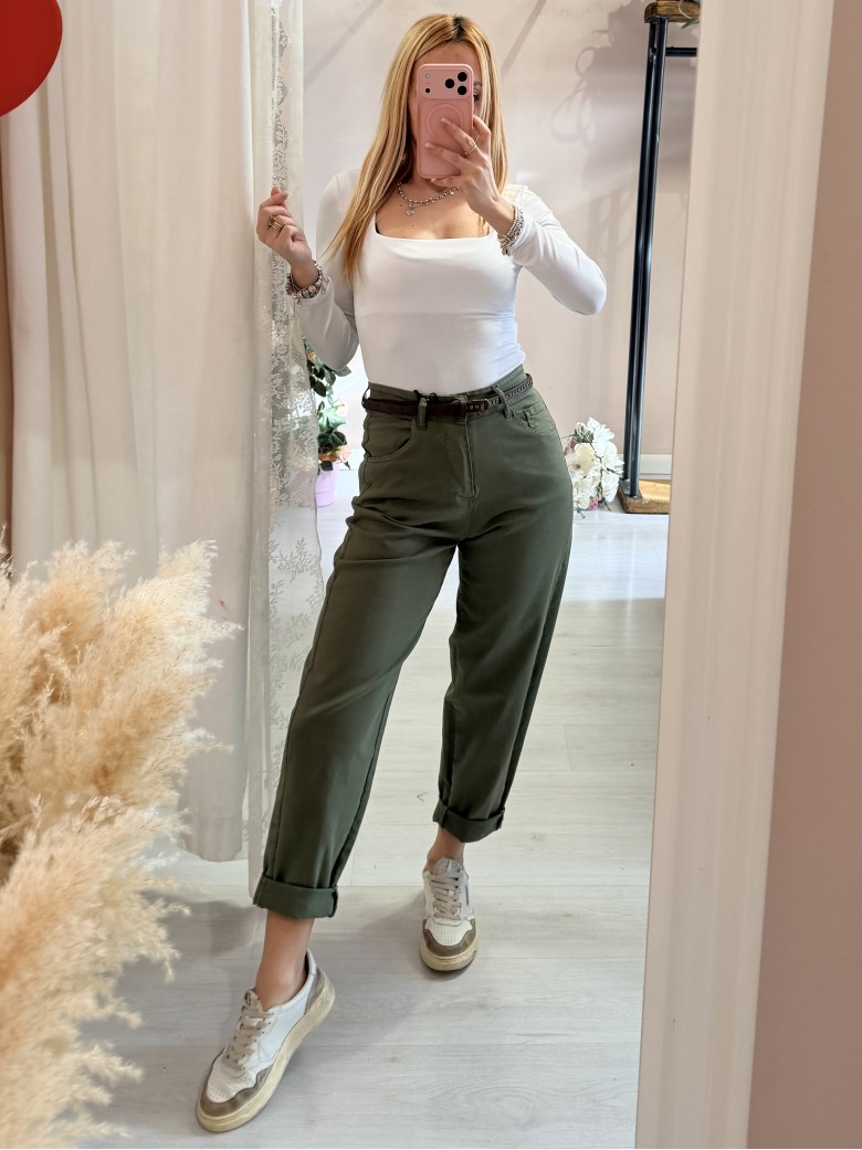 Pantaloni morbidi verdi militare