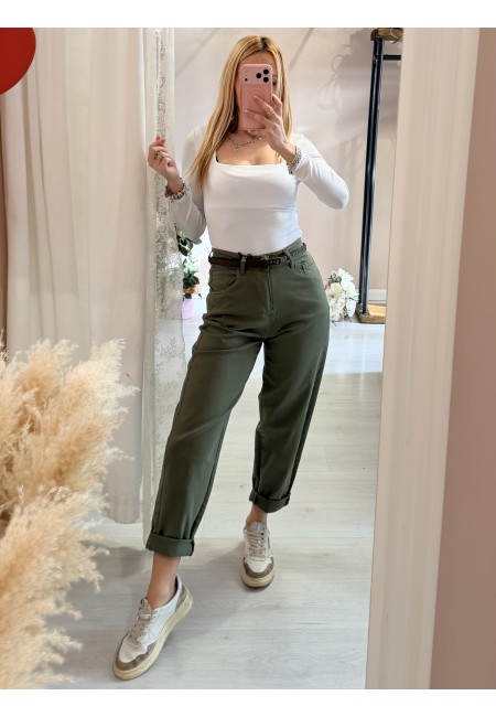 Pantaloni morbidi verdi militare